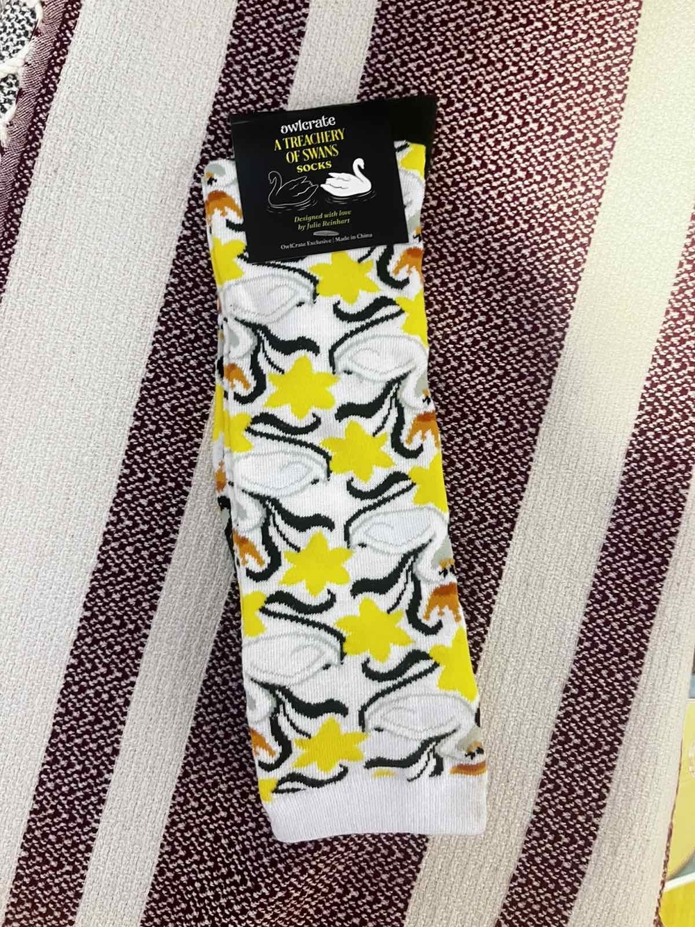 Owl crate White Crew Socks Treachery Of Swans